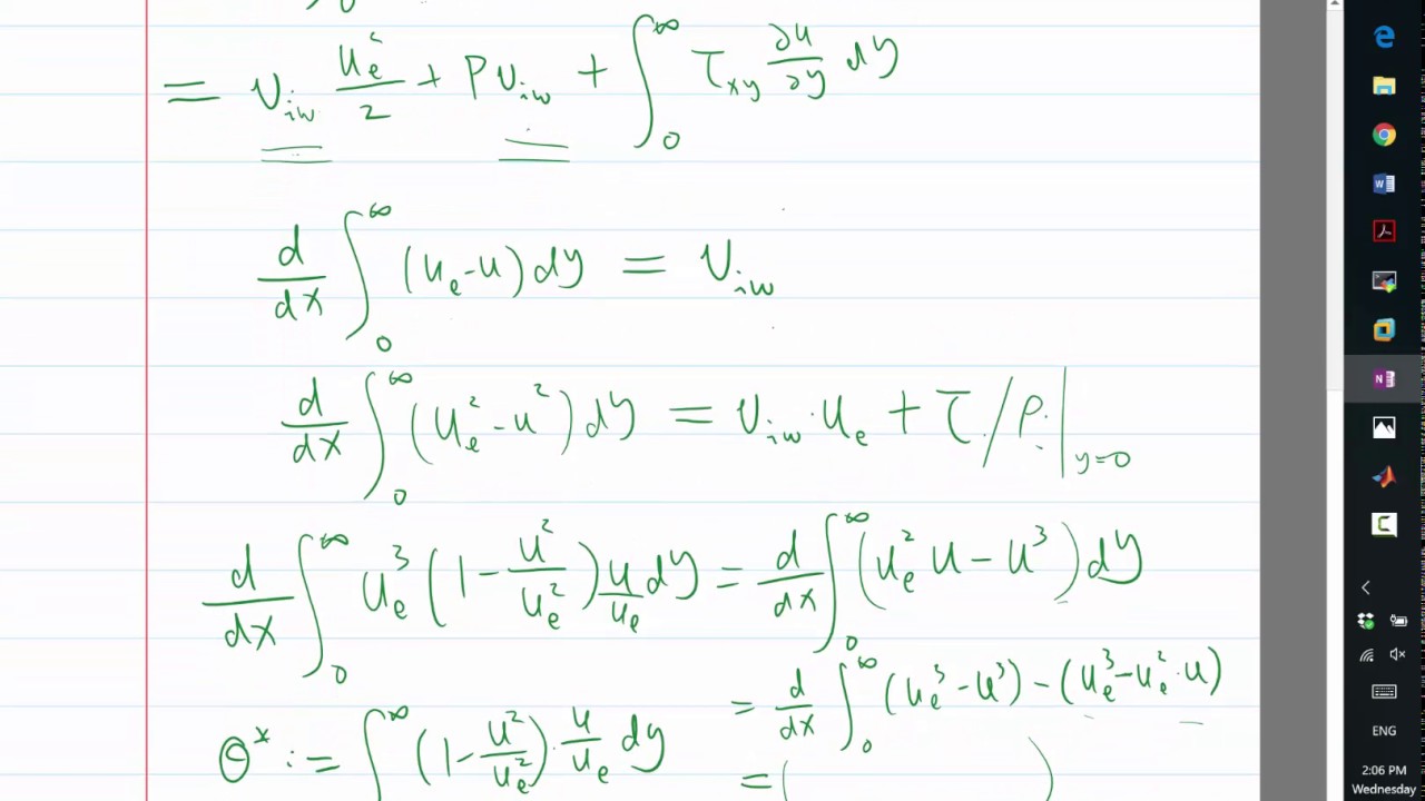 Derivation of energy thickness equation II YouTube