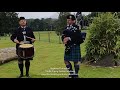 Highland Cathedral at a Scottish Wedding - Bagpiper & Drummer performing at the Drinks Reception