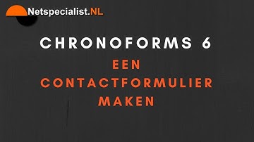 chronoforms 6 een contact formulier maken