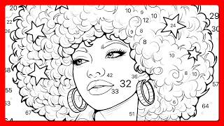 Color by Number Woman Portrait with Beautiful Hair Retro Style Color Aura app #coloringbook screenshot 2