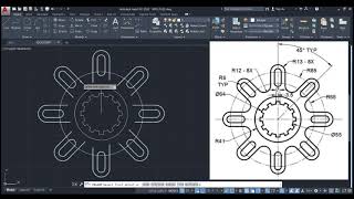 🔥 Amazing AutoCAD 2D Mechanical Drawing | Complex Gear Shape Tutorial (Full Dimensions) 🚀 #autocad 