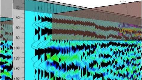 3D Reflection seismic data with attributes superimposed.