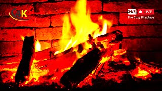 🔥Relaxing FIREPLACE (12 Hours) with Burning Logs and Crackling Fire Sounds for Stress Relief 4K UHD