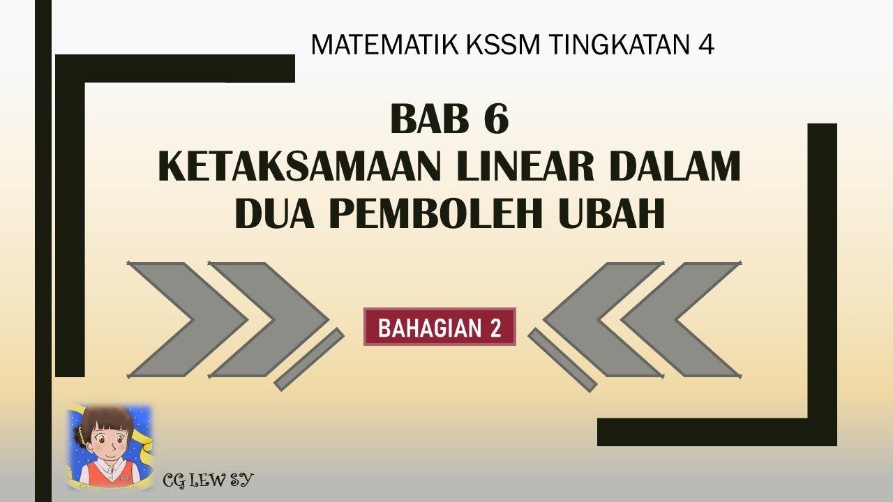 BAB 6 KETAKSAMAAN LINEAR DALAM DUA PEMBOLEH UBAH (Bahagian ...