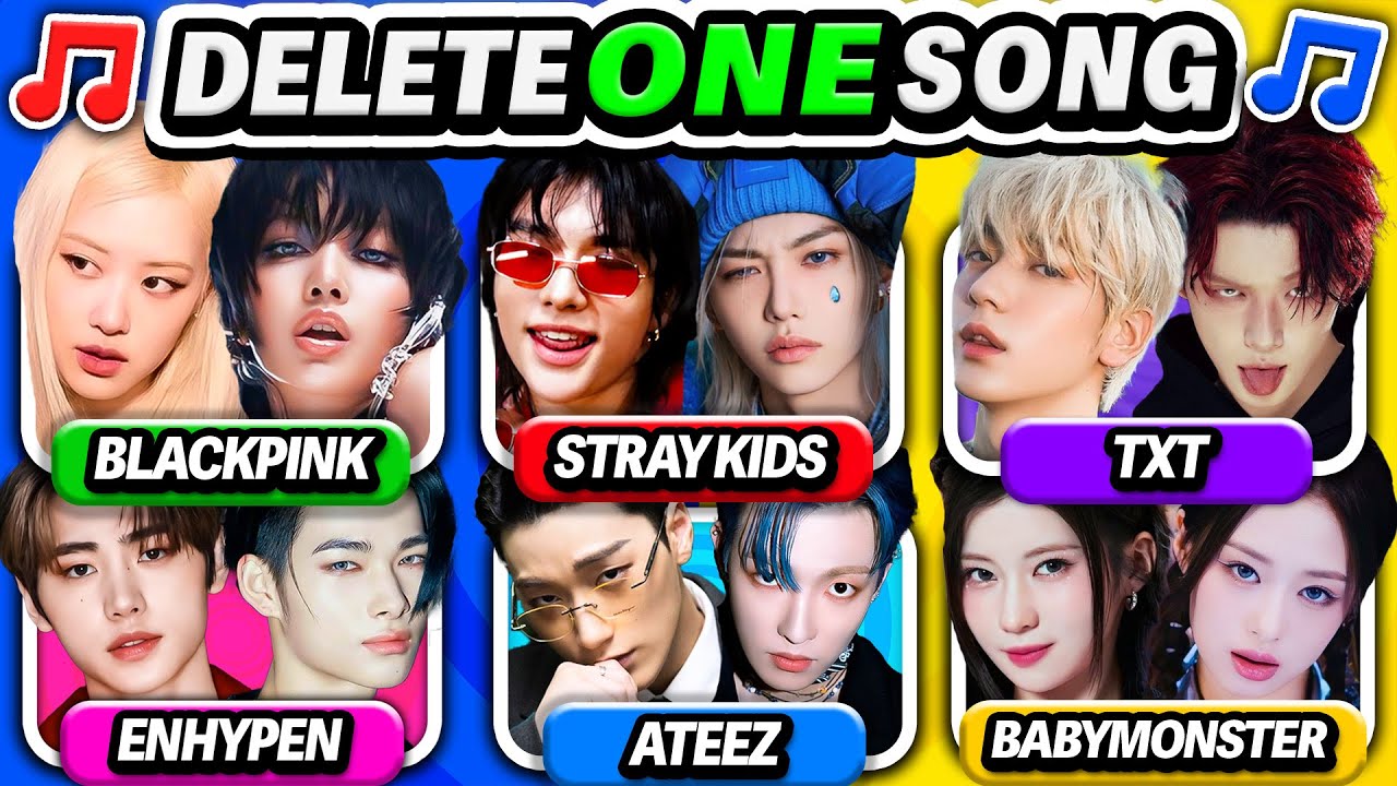 DELETE ONE SONG PER GROUP 🔥 6 Songs Each Round - Kpop Quiz 2024
