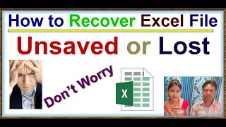 How to Recover Excel File Unsaved or Lost | how to recover excel file deleted data | excel