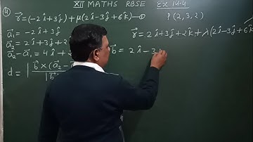 Three dimensional geometry # class 12 RBSE exercise 14.4 question 4 ,find vector equation of line