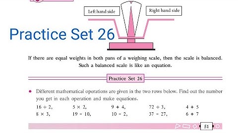 Practice Set 26| L-10 Equations| Class 6| SSC Board