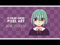 8 color anime pixel art portrait timelapse