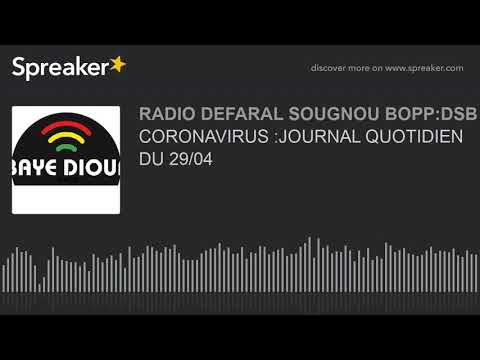 CORONAVIRUS:JOURNAL QUOTIDIEN DU 29/04 CORONAVIRUS:JOURNAL QUOTIDIEN DU 29/04