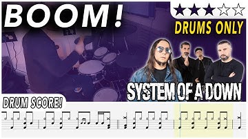 Boom! (DRUMS ONLY) - System Of A Down | DRUM SCORE Sheet Music | #392 DRUMSCRIBE