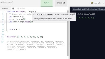 Intermediate Algorithm Scripting: Seek and destroy