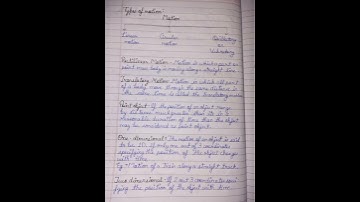 Class 11 chapter 3 Motion in a straight line hand written notes