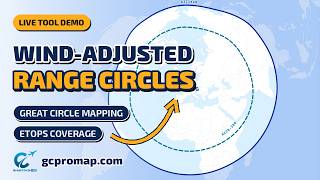 Wind-Adjusted Aircraft Range Circles, ETOPS Coverage & Great Circle Route Maps | Great Circle Pro