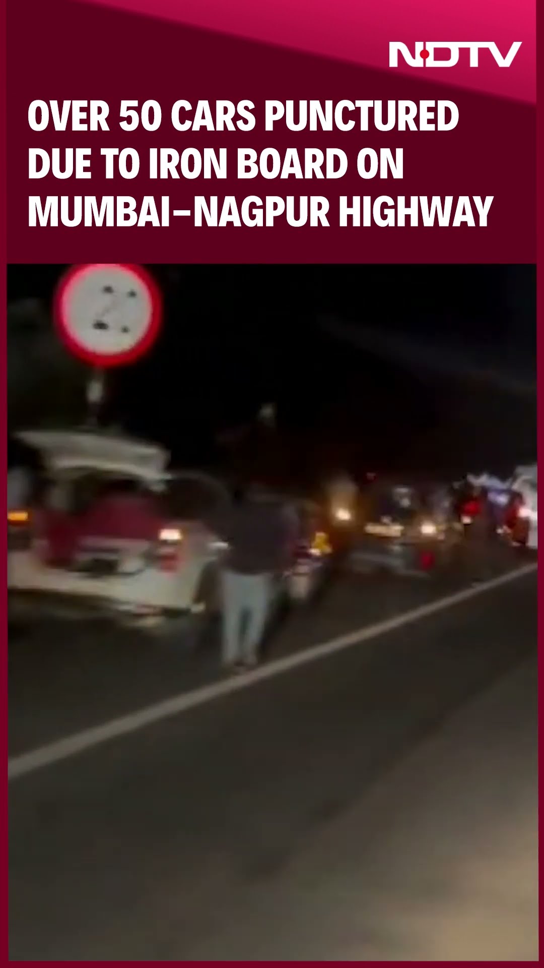 Over 50 Cars Punctured Due To Iron Board On Mumbai-Nagpur Highway