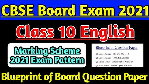 Class 10 English Language & Literature Marking Scheme, English Question Paper Blueprint Board 2020 |