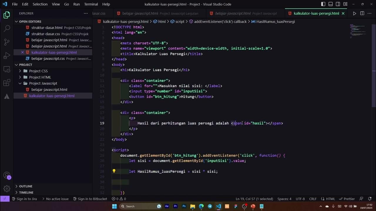 Project Javascript Sederhana - YouTube