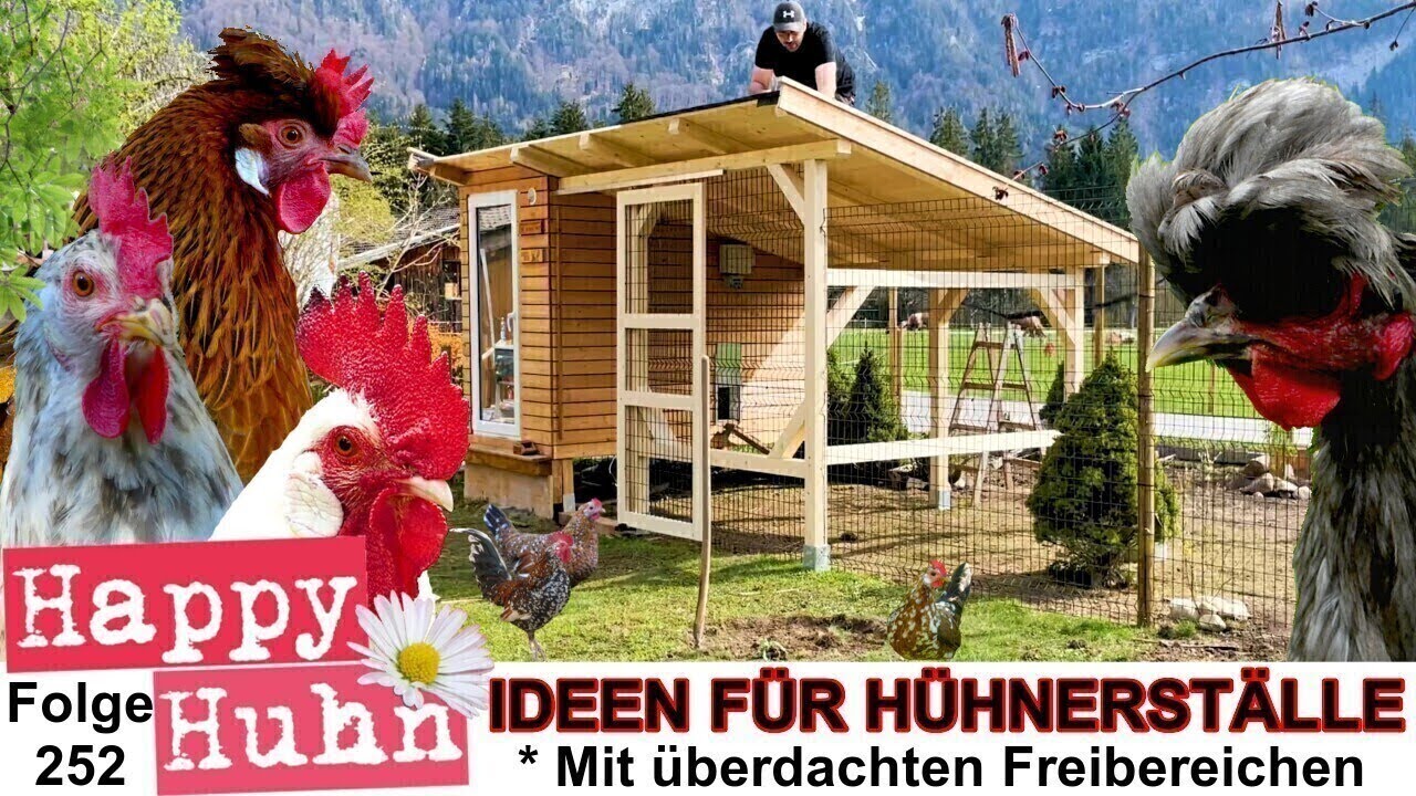 Ideen für Hühnerställe mit überdachten Freibereichen oder Volieren - Happy Huhn E252 - Hühnerhaltung
