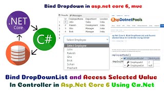  Core 6: Bind DropDownList and Access Selected Value In Controller Using 