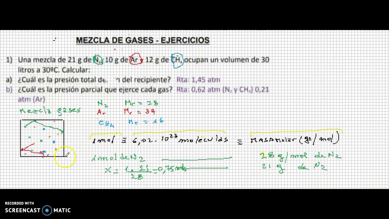 QUÍMICA CBC.MEZCLA DE GASES IDEALES. Ejercicio 1 - YouTube