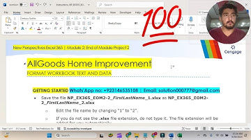 New Perspectives Excel 365 | Module 2: End of Module Project 2 #AllGoodsHomeImprovement #excelmod2