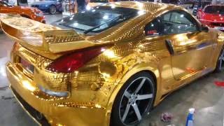 Gold Nissan 350z by Aero-chrome. Золотой Ниссан 350z от компании Aero-chrome.