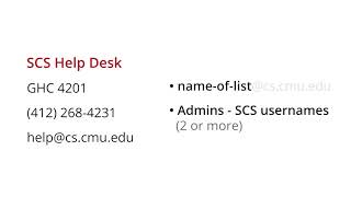 Intro to SCS Computing: Email - SCS Mailing Lists