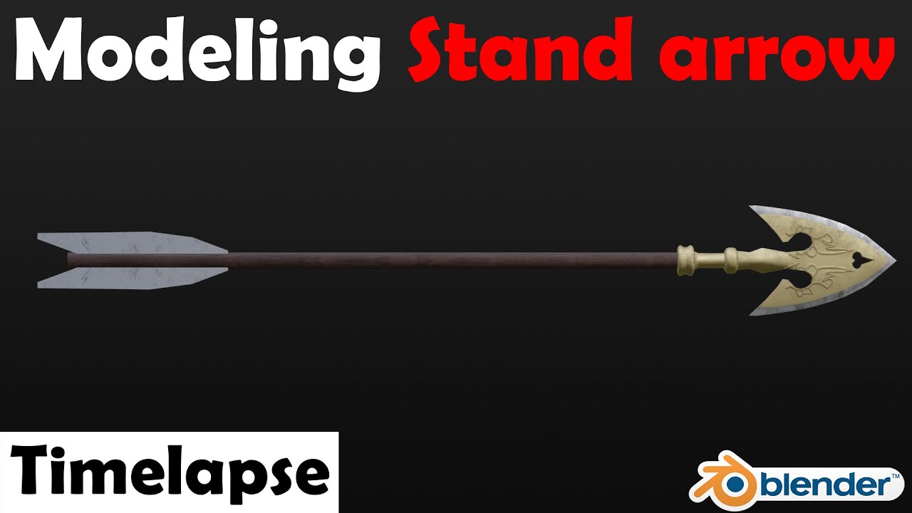 Blender modeling timelapse Stand Arrow from JoJo's Bizarre Adventure