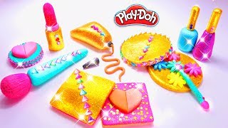 Play Doh Makeup Set 💖 How to Make Heart Makeup Eyeshadow Lipstick 💄 Nail Polish 💅 with Play Doh