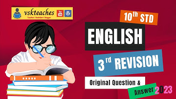 10th std English third revision original question paper and answer key download 2023