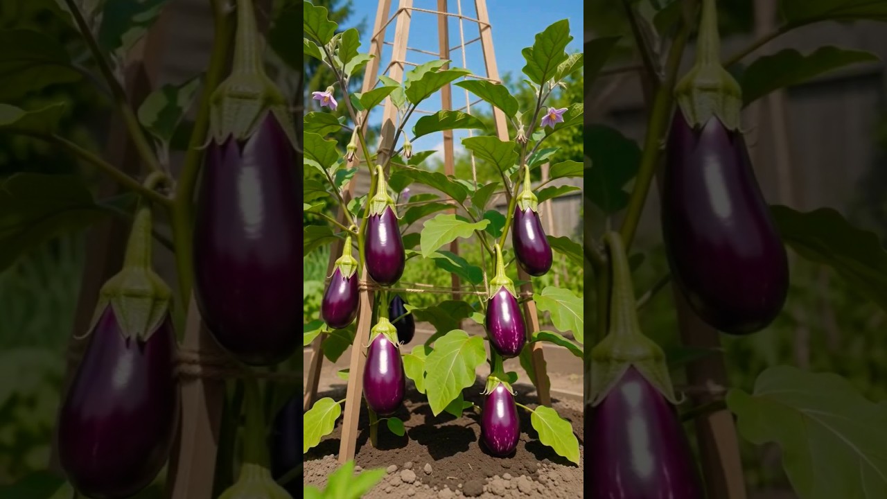 Cone trellis for eggplants