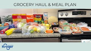 GROCERY HAUL \& MEAL PLAN | BUDGET FRIENDLY | KROGER | FAMILY OF TWO