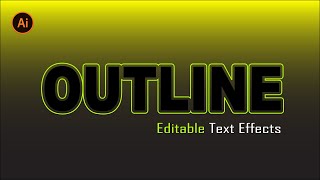 Learn Outline Text Effect in Adobe Illustrator in Minutes  | Adobe Illustrator Tutorial 