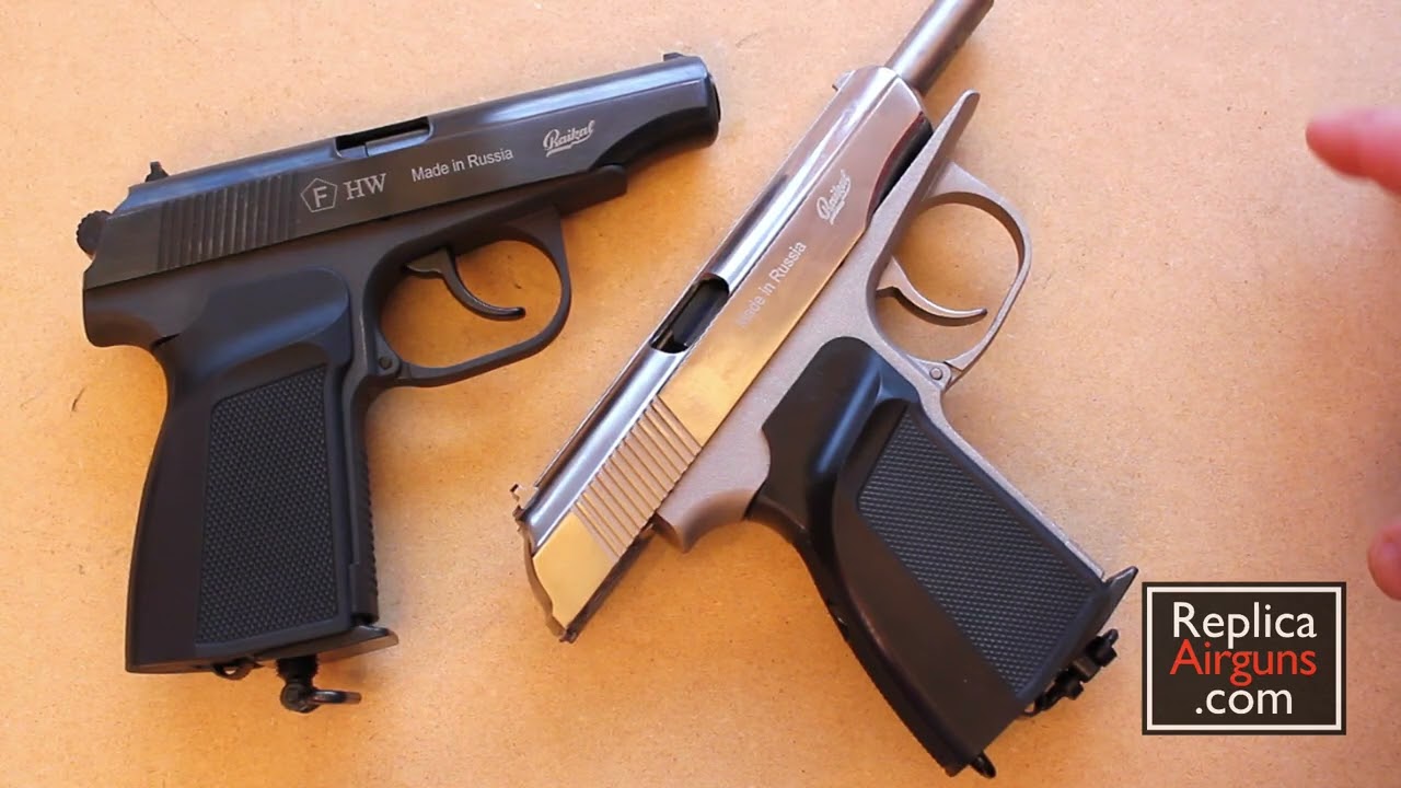 Baikal Makarov MP-654K 4.5mm CO2 BB Pistol Comparison - YouTube