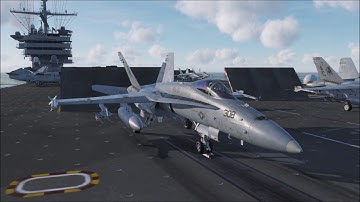 DCS World: F/A-18C Hornet Carrier Takeoff with Keyboard