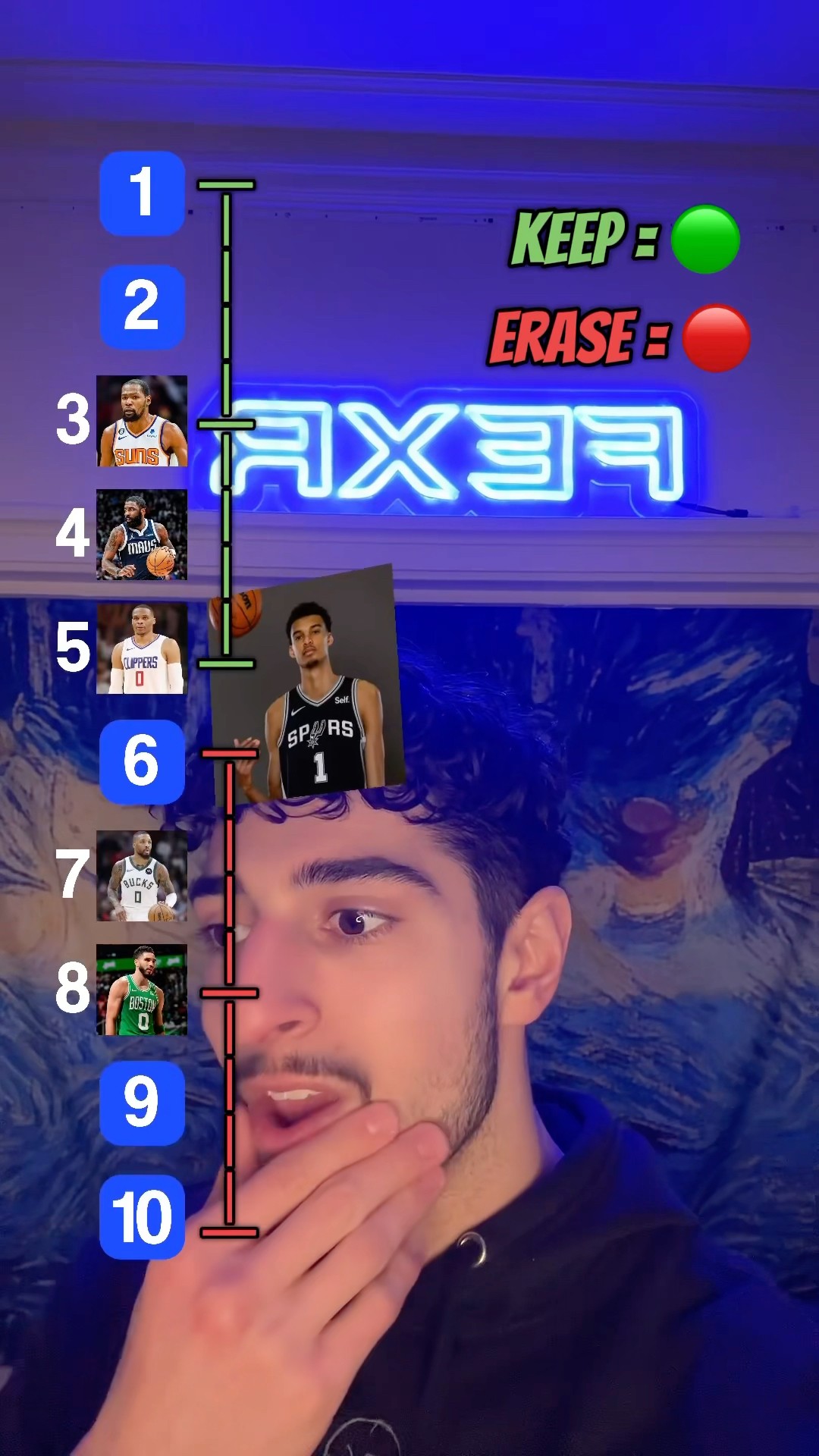KEEP 5 THE REST ARE DELETED FROM NBA HISTORY❌ #nba #lebron #wemby #dame #kyrie #kd #tatum #fexr