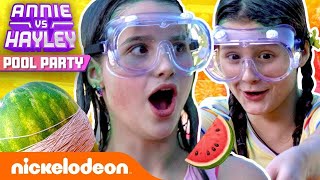 Annie & Hayley EXPLODE WATERMELONS w/ RUBBER BANDS!  | Pool Party  Ep. 3 | Nick