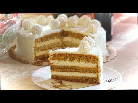\"რაფაელო\"ქოქოსის და ნუშის ტორტი.  Cake  Raffaello.Кокосово-миндальный торт \"Рафаэлло\".