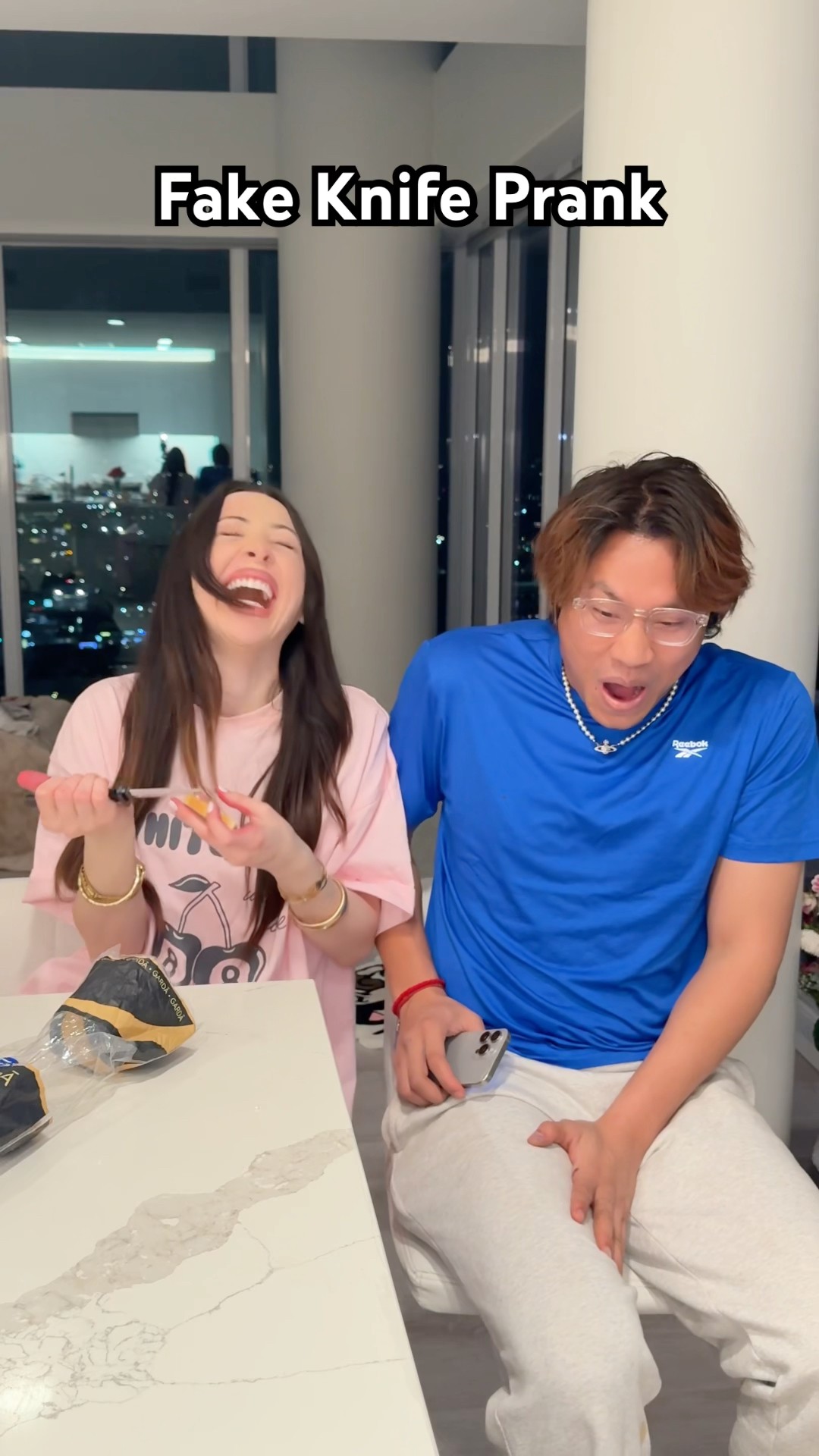 Let’s Prank ​⁠@Infamous_wu13 with a FAKE knife ? #elsarca #tiktok
