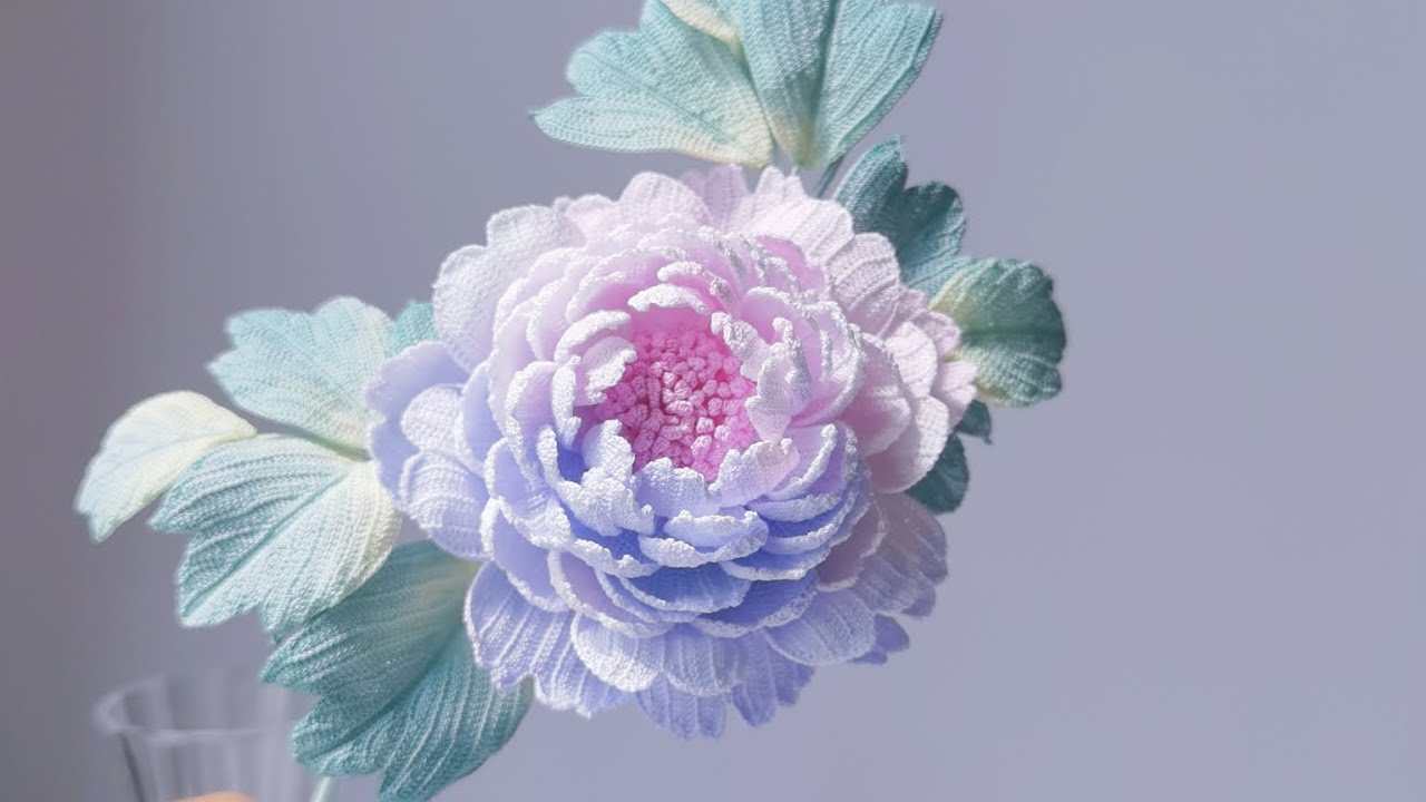 原创微钩牡丹新托桂花朵整形与染色