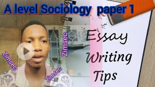 A level ZIMSEC Sociology: Paper 1 Tips & Strategies