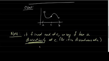 Calc 1: 2.4 - Continuity and One Sided Limits