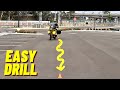 Simple motorcycle drill  slow cone weave