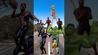 Team Spider-Man, Siren Head, Black Panther, Hulk Smash In Coffin Dance Mode On The Way P61 #shorts