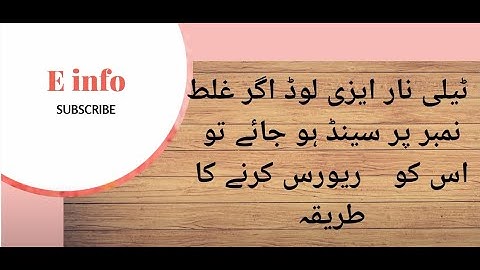 How To Reverse Telenor Easyload| E_info