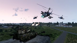 Russian Armed Helicopters Vs Ukrainian Anti-Aircraft Tanks Combat - Military Simulation Arma 3