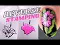 Reverse nail stamping 2021| Advanced stamping + Hawaiian shirt nail art