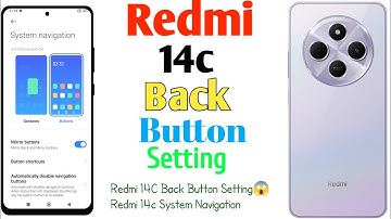 How To Redmi 14C Back Button Setting😱Redmi 14c System Navigation(Uzzol Technology)