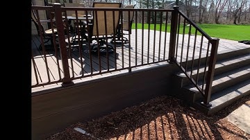 CUSTOM WRAP AROUND STAIR TREX DECK BUILD 2021