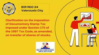 Clarification of Section 175 of the 1997 Tax Code, as amended, on transfer of shares of stocks